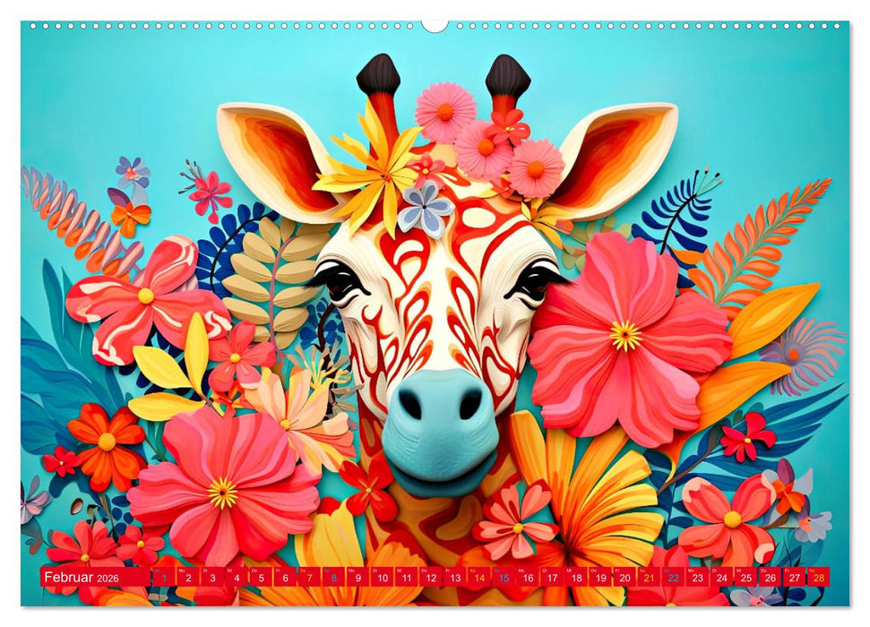 GIRAFFEN - Modern Art (CALVENDO Premium Wandkalender 2026)