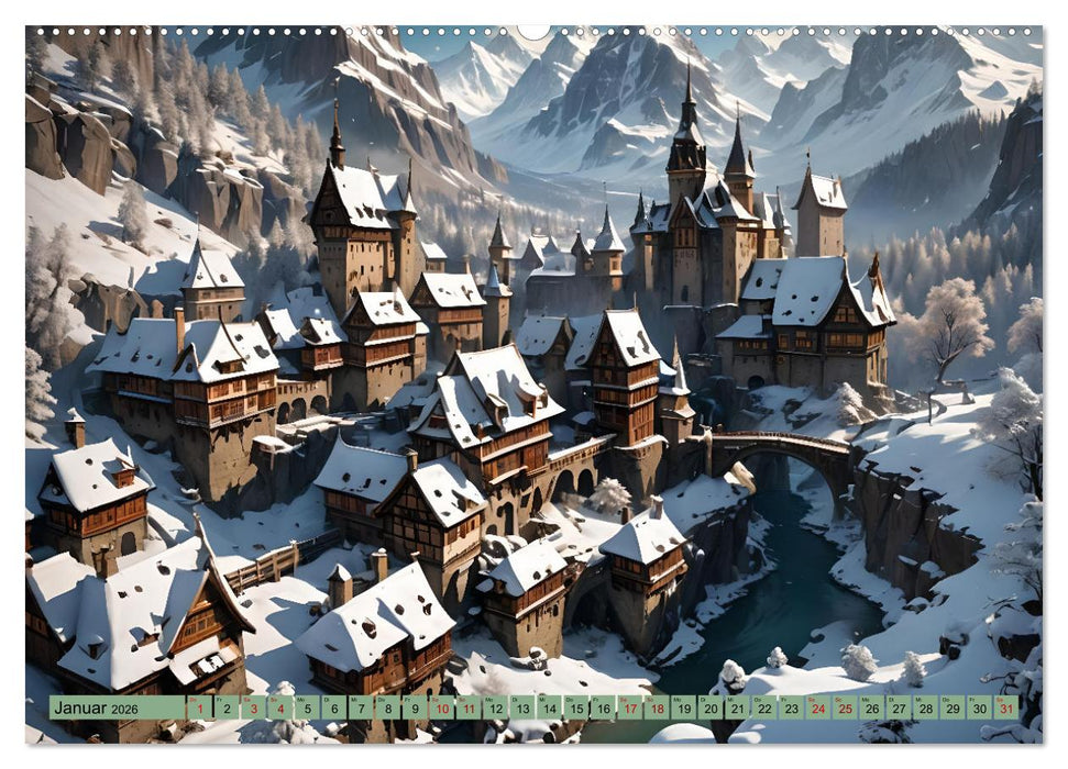 Mittelalterliche Städte und Burgen (CALVENDO Premium Wandkalender 2026)