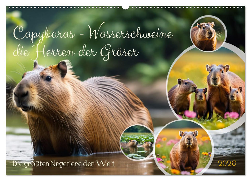Capybaras - Wasserschweine die Herren der Gräser (CALVENDO Wandkalender 2026)