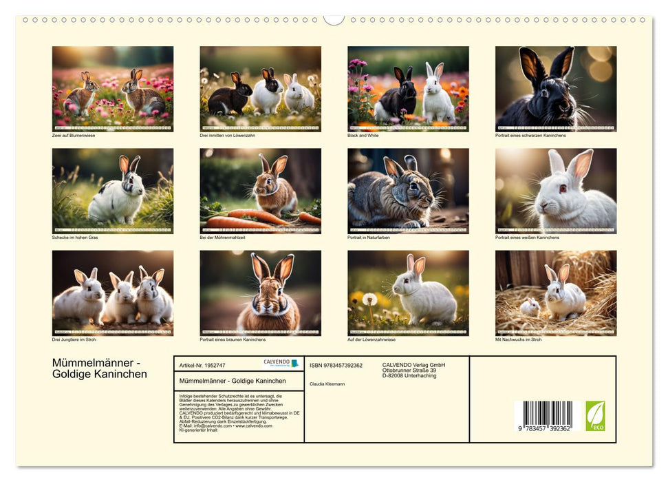 Mümmelmänner - Goldige Kaninchen (CALVENDO Premium Wandkalender 2026)