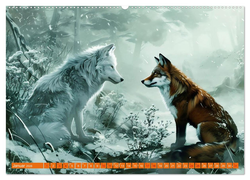 Von Füchsen und Wölfen (CALVENDO Wandkalender 2026)