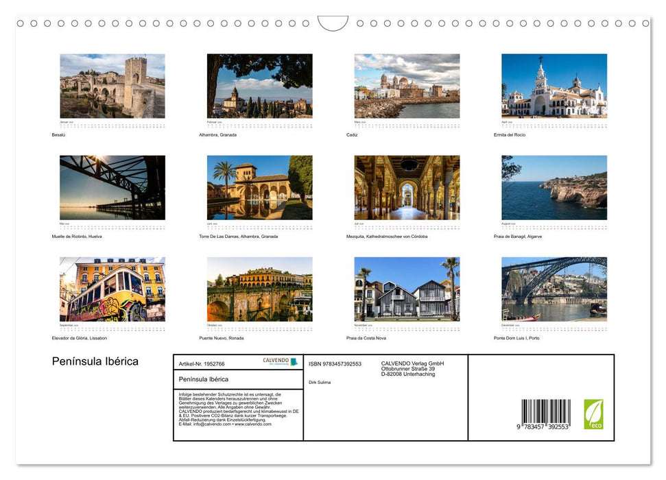 Península Ibérica (CALVENDO Wandkalender 2026)