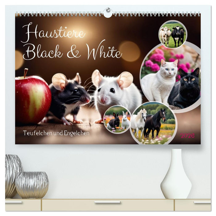 Haustiere - Black and White (CALVENDO Premium Wandkalender 2026)