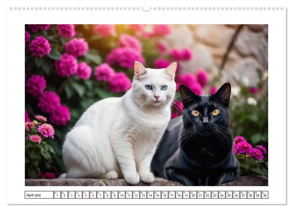 Haustiere - Black and White (CALVENDO Premium Wandkalender 2026)