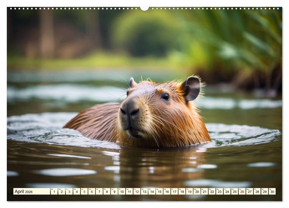 Capybaras - Wasserschweine die Herren der Gräser (CALVENDO Premium Wandkalender 2026)
