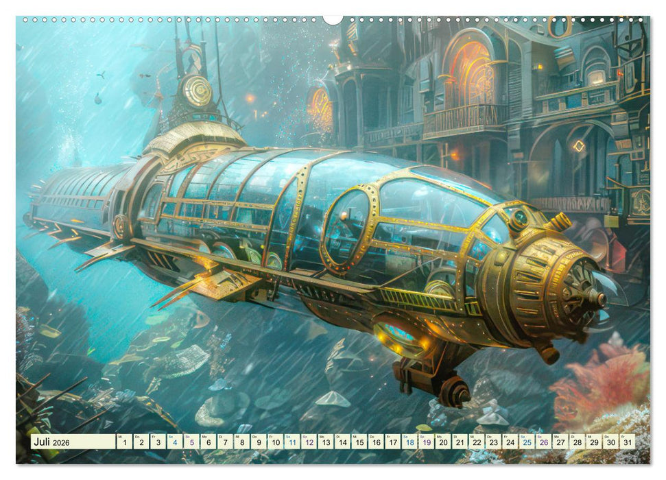 Steampunk - Blütezeit der Mechanik (CALVENDO Premium Wandkalender 2026)