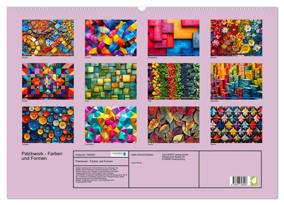 Patchwork - Farben und Formen (CALVENDO Wandkalender 2026)