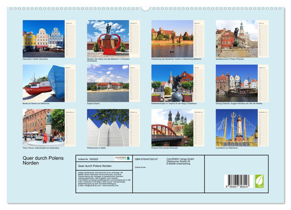 Quer durch Polens Norden (CALVENDO Premium Wandkalender 2026)