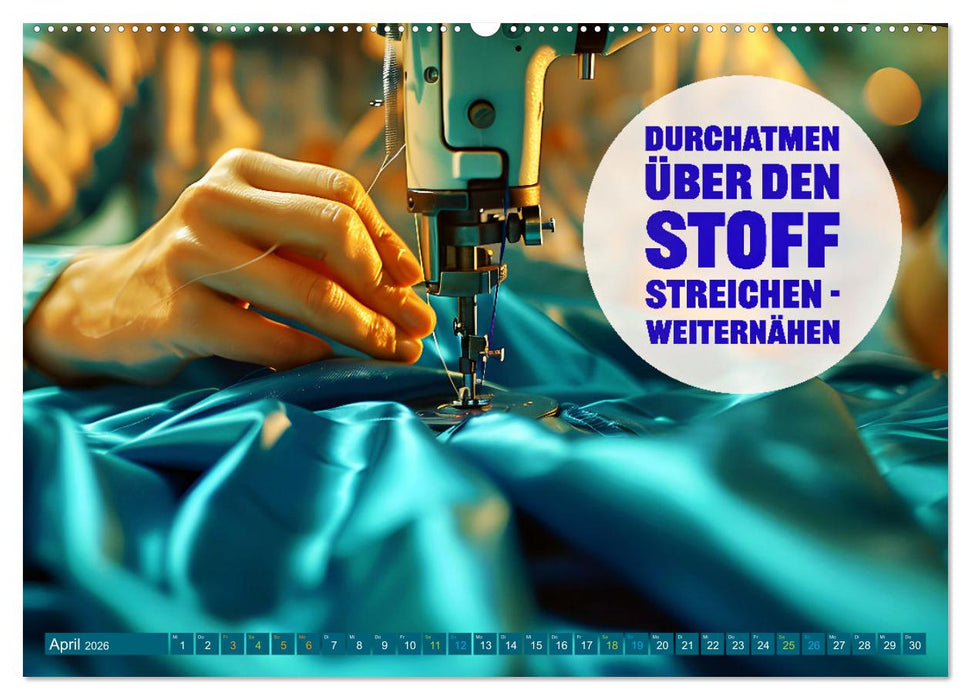 Nadel und Faden - Nähen mit coolen Sprüchen (CALVENDO Wandkalender 2026)