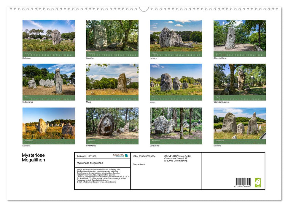 Mysteriöse Megalithen (CALVENDO Wandkalender 2026)