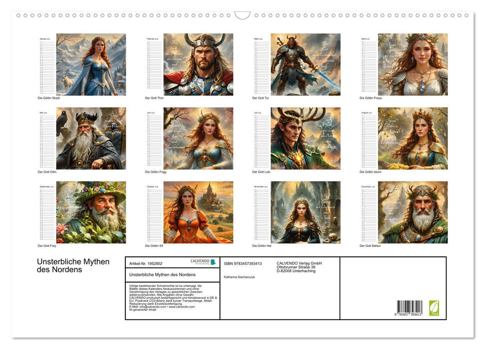 Unsterbliche Mythen des Nordens (CALVENDO Wandkalender 2026)