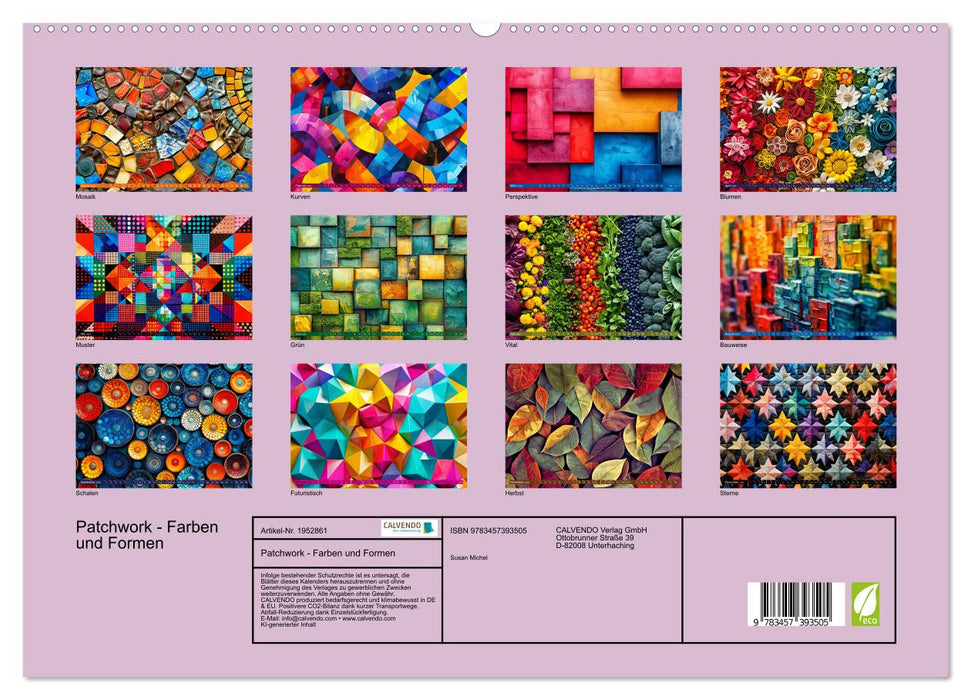 Patchwork - Farben und Formen (CALVENDO Premium Wandkalender 2026)