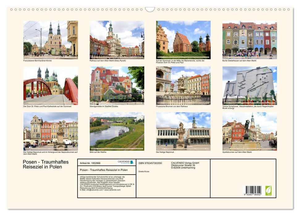 Posen - Traumhaftes Reiseziel in Polen (CALVENDO Wandkalender 2026)