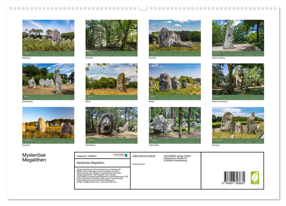 Mysteriöse Megalithen (CALVENDO Premium Wandkalender 2026)