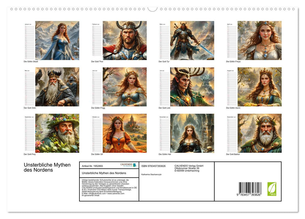 Unsterbliche Mythen des Nordens (CALVENDO Premium Wandkalender 2026)