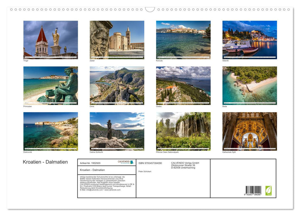 Kroatien - Dalmatien (CALVENDO Wandkalender 2026)