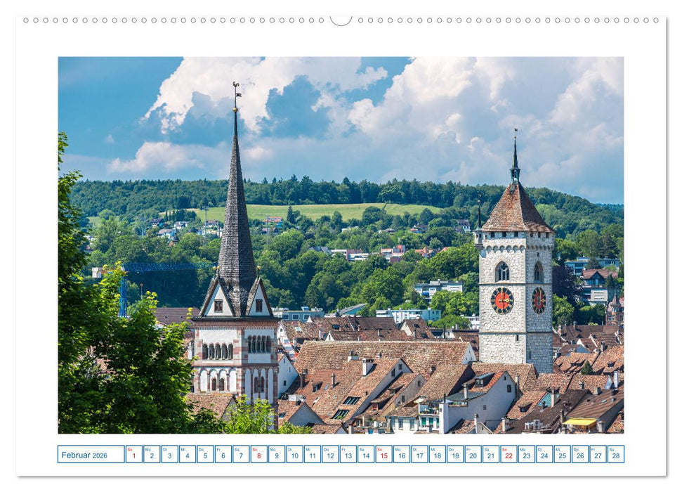 Schaffhausen - nördlichste Stadt der Schweiz (CALVENDO Wandkalender 2026)