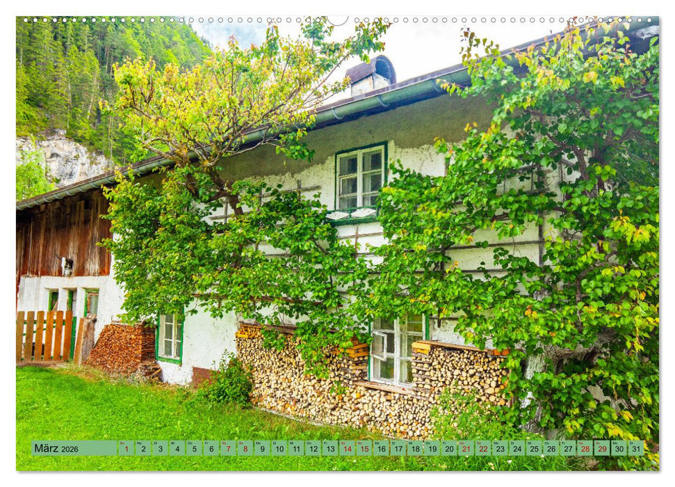 Historische Bauernhäuser im Tiroler Leutaschtal (CALVENDO Wandkalender 2026)