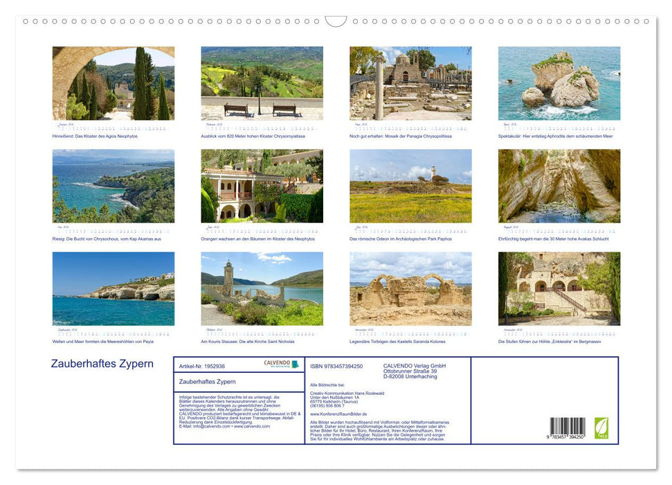 Zauberhaftes Zypern (CALVENDO Wandkalender 2026)