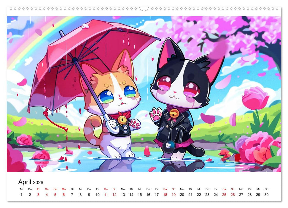 Anime Cats (CALVENDO Wandkalender 2026)