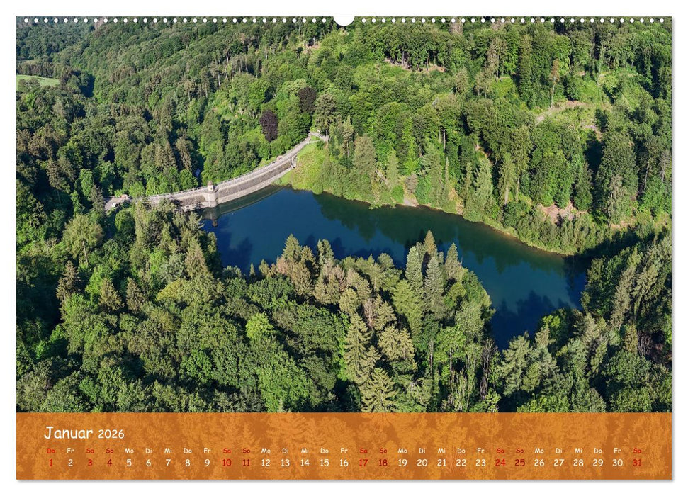 Talsperren der Wupper und ihrer Nebenflüsse aus der Vogelperspektive (CALVENDO Wandkalender 2026)