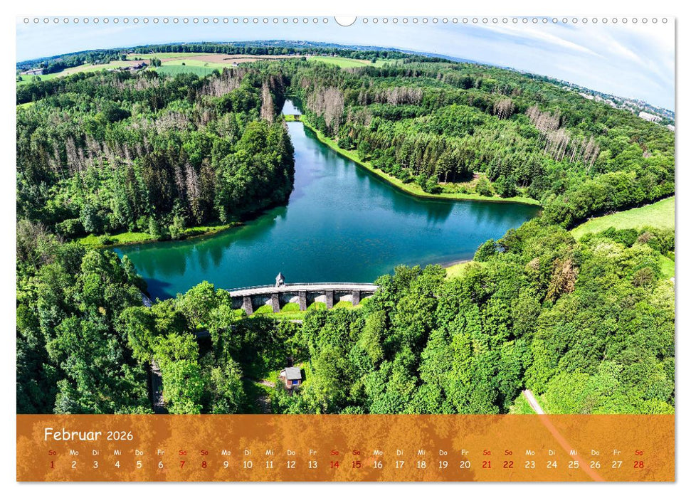 Talsperren der Wupper und ihrer Nebenflüsse aus der Vogelperspektive (CALVENDO Wandkalender 2026)