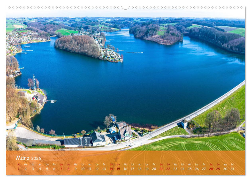 Talsperren der Wupper und ihrer Nebenflüsse aus der Vogelperspektive (CALVENDO Wandkalender 2026)