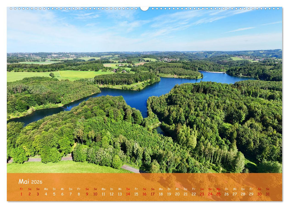 Talsperren der Wupper und ihrer Nebenflüsse aus der Vogelperspektive (CALVENDO Wandkalender 2026)