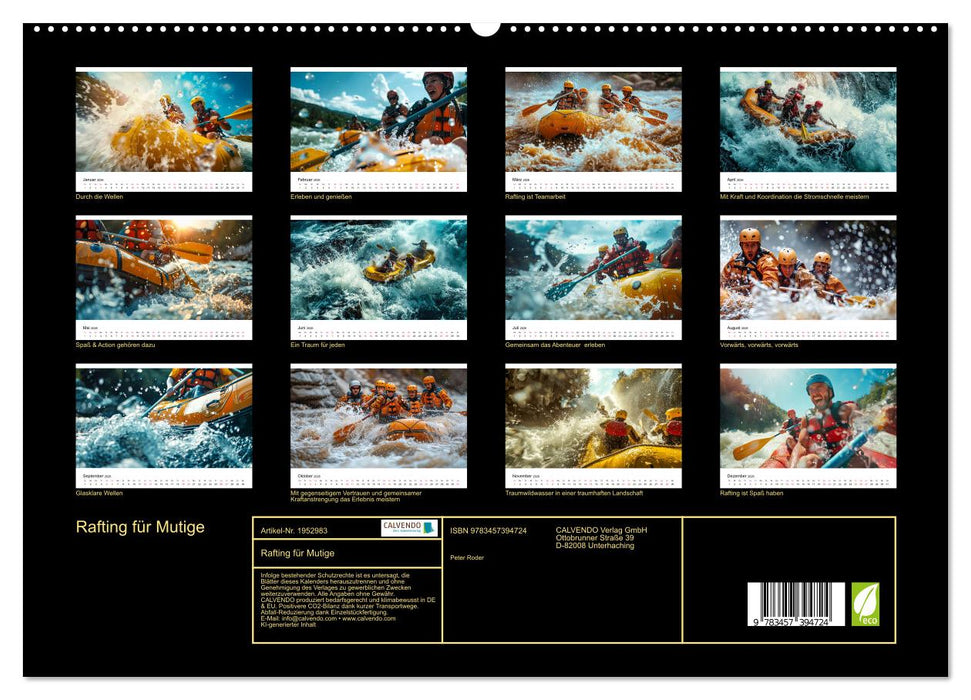 Rafting für Mutige (CALVENDO Premium Wandkalender 2026)