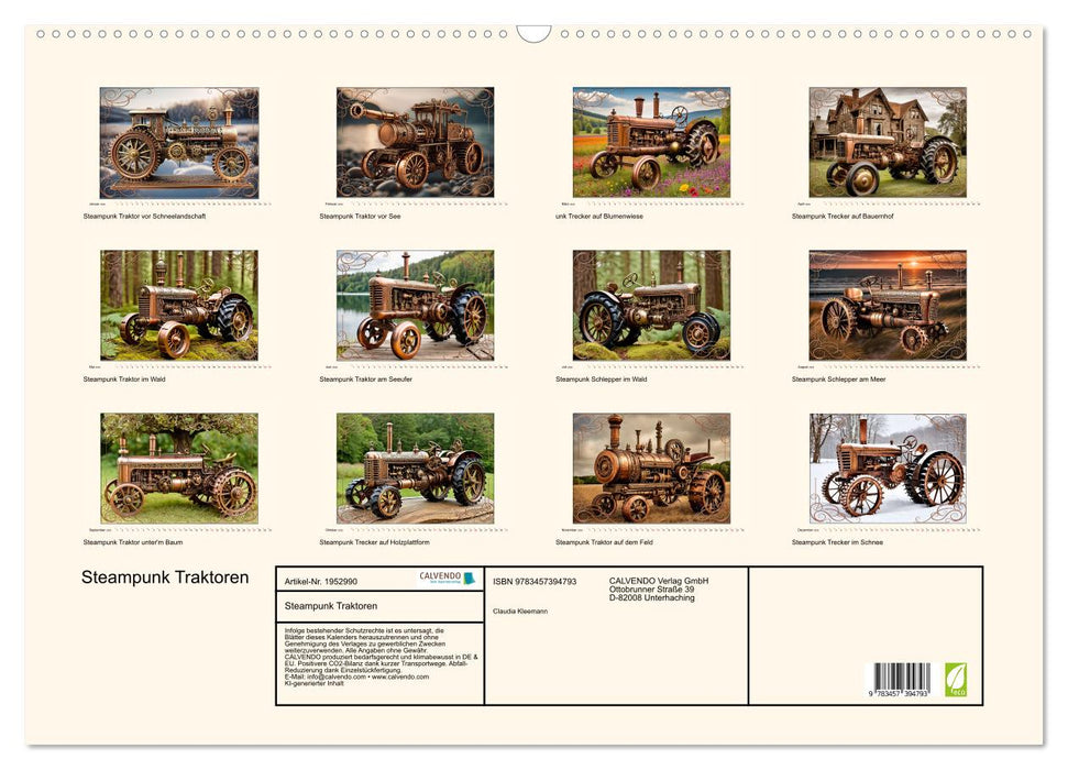 Steampunk Traktoren (CALVENDO Wandkalender 2026)