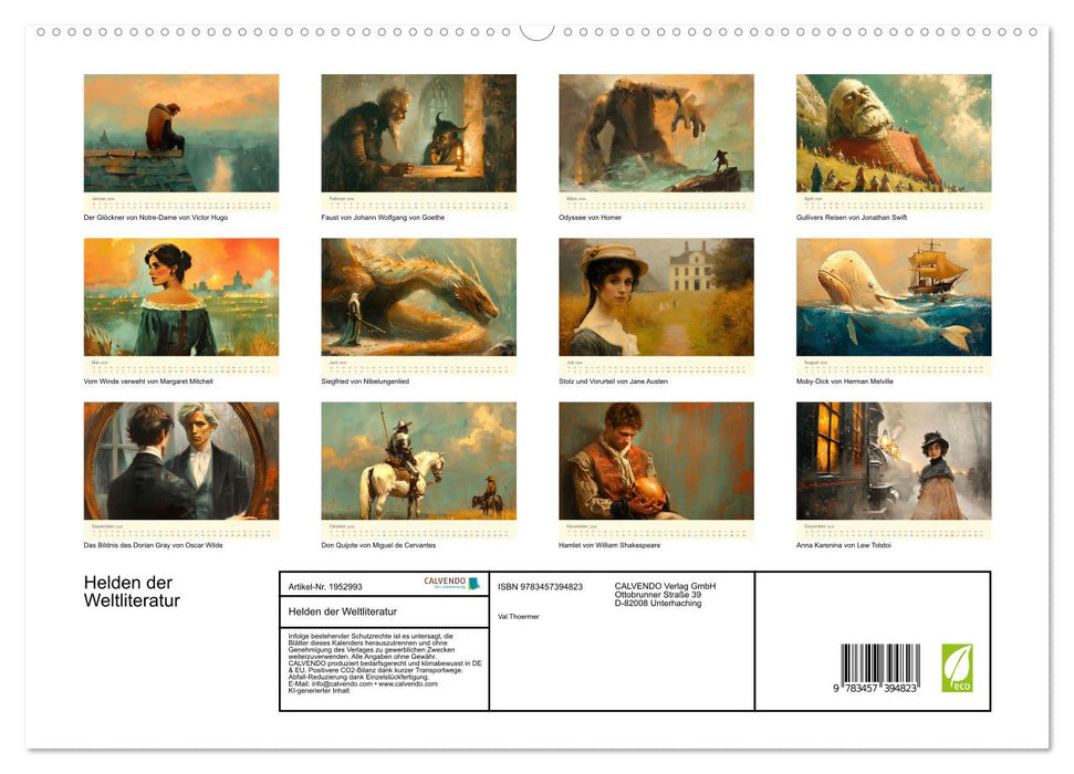 Helden der Weltliteratur (CALVENDO Premium Wandkalender 2026)