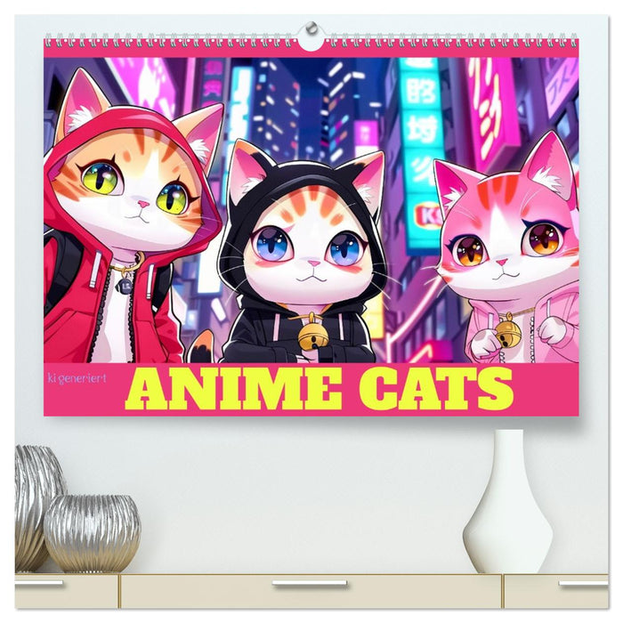 Anime Cats (CALVENDO Premium Wandkalender 2026)