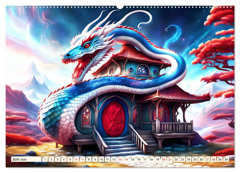 Drachenschlangen Wächter (CALVENDO Premium Wandkalender 2026)