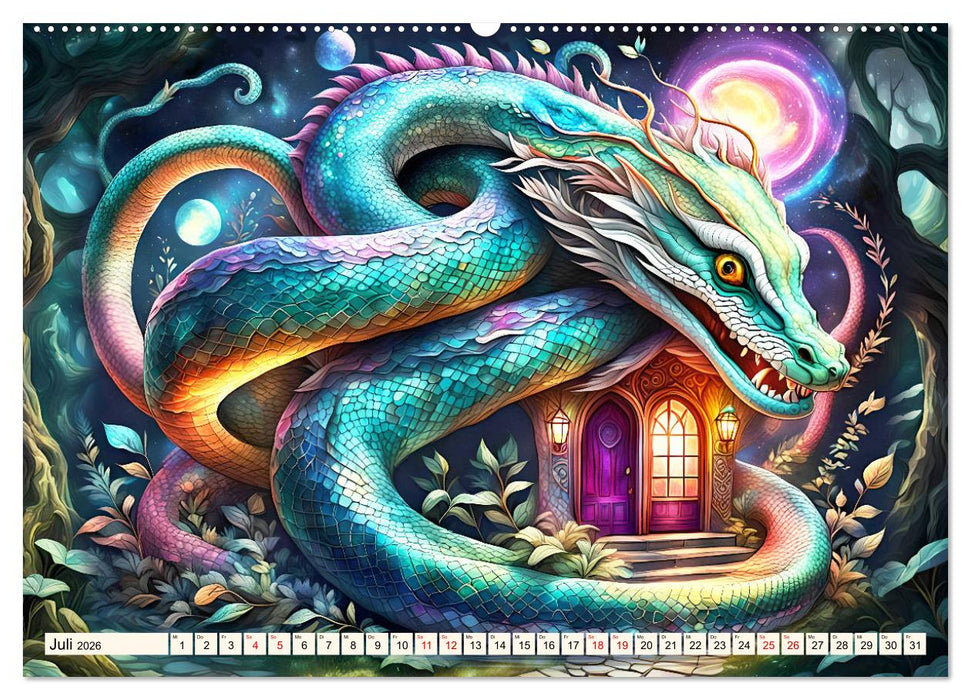 Drachenschlangen Wächter (CALVENDO Premium Wandkalender 2026)