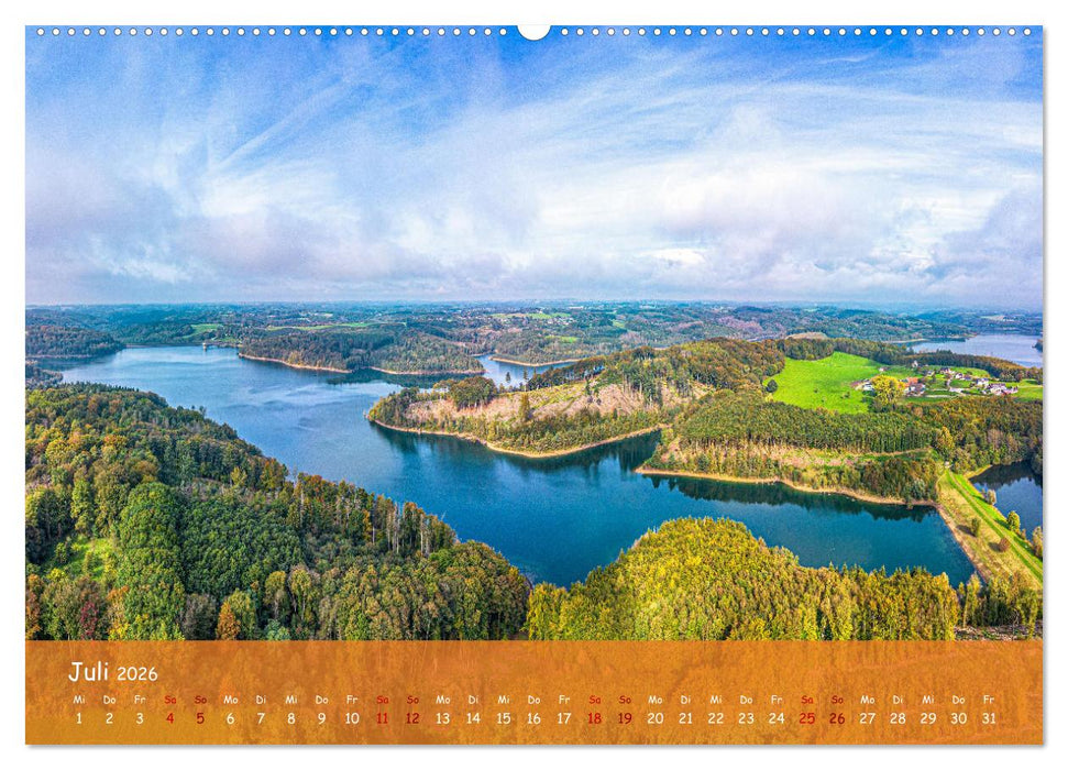 Talsperren der Wupper und ihrer Nebenflüsse aus der Vogelperspektive (CALVENDO Premium Wandkalender 2026)