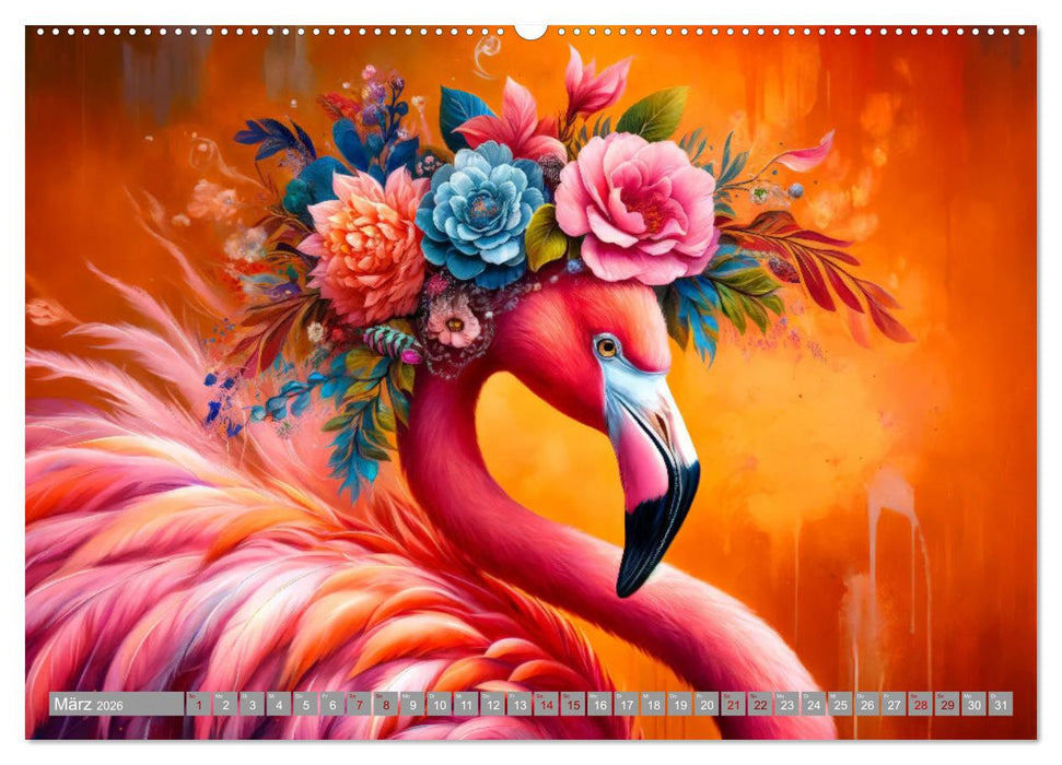 Blumige Vogelporträts (CALVENDO Premium Wandkalender 2026)