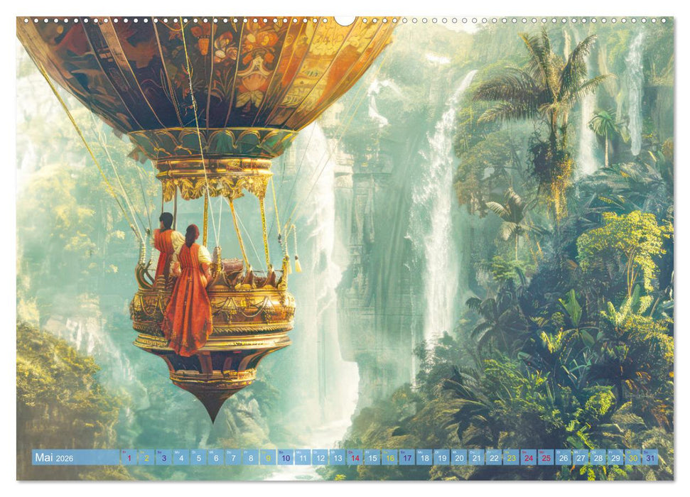 Ballonfahrt - Fantasie Stil (CALVENDO Premium Wandkalender 2026)