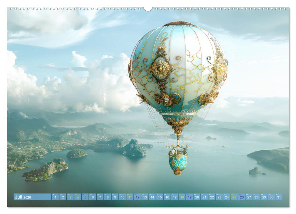 Ballonfahrt - Fantasie Stil (CALVENDO Premium Wandkalender 2026)