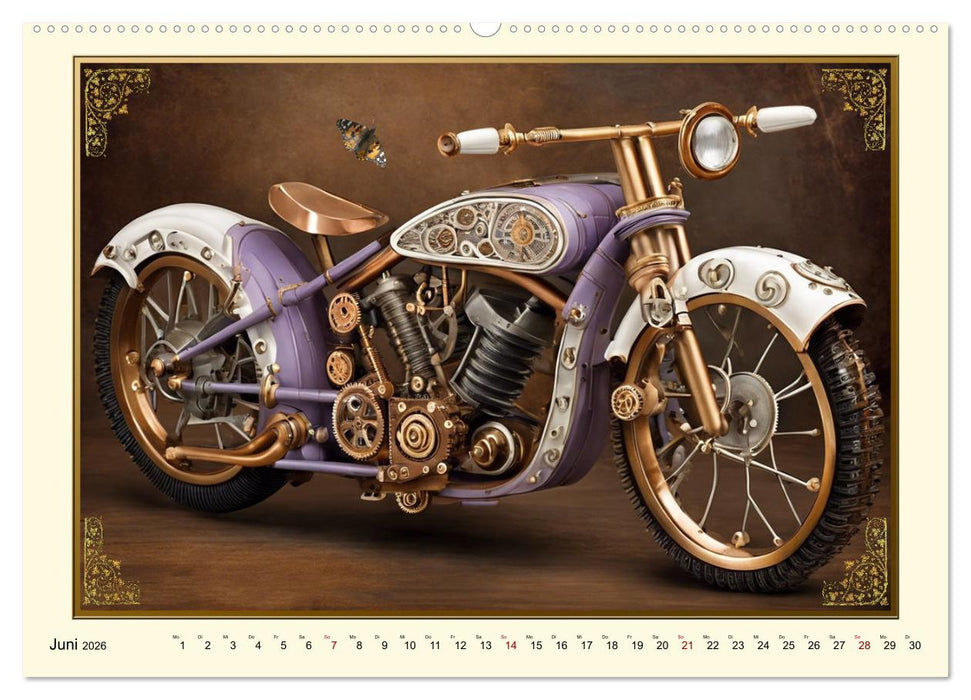 Motorräder im Steampunk-Style (CALVENDO Premium Wandkalender 2026)