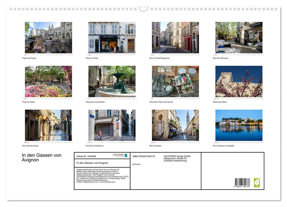 In den Gassen von Avignon (CALVENDO Wandkalender 2026)
