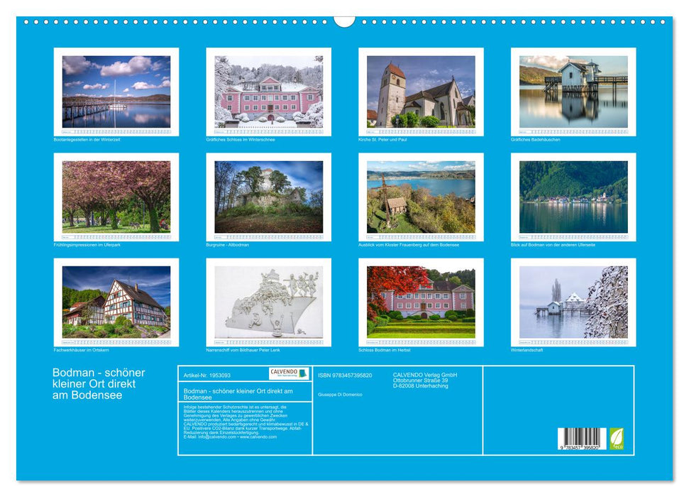 Bodman - schöner kleiner Ort direkt am Bodensee (CALVENDO Wandkalender 2026)
