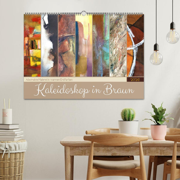 Kaleidoskop in Braun - Abstrakte Malerei in warmen Erdfarben (CALVENDO Wandkalender 2026)