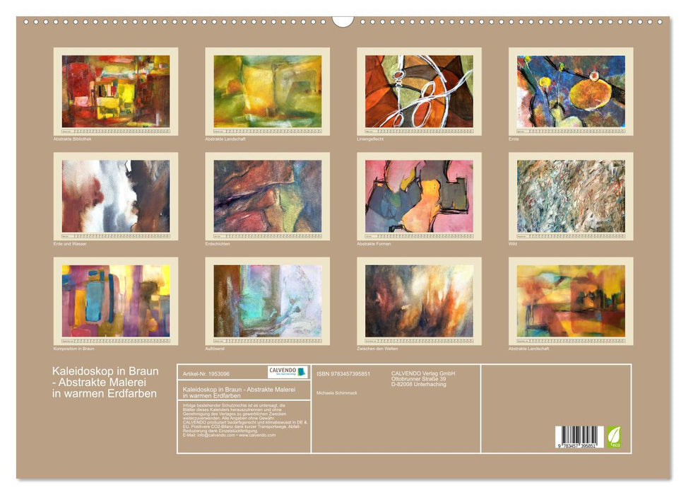 Kaleidoskop in Braun - Abstrakte Malerei in warmen Erdfarben (CALVENDO Wandkalender 2026)
