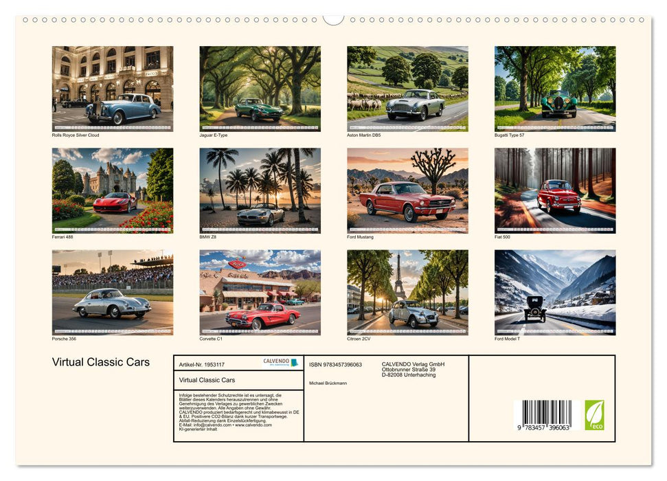 Virtual Classic Cars (CALVENDO Premium Wandkalender 2026)
