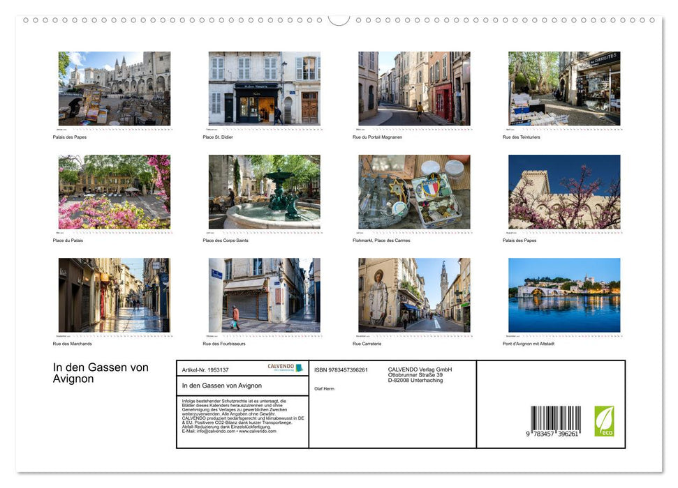 In den Gassen von Avignon (CALVENDO Premium Wandkalender 2026)