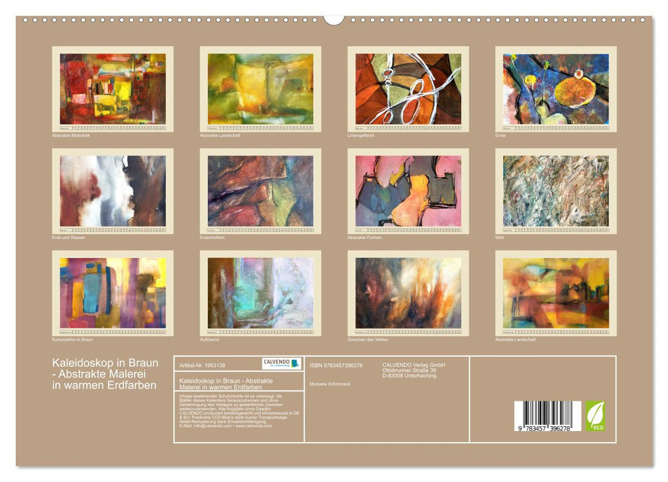 Kaleidoskop in Braun - Abstrakte Malerei in warmen Erdfarben (CALVENDO Premium Wandkalender 2026)