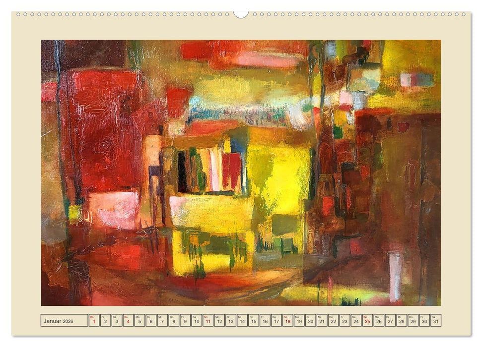 Kaleidoskop in Braun - Abstrakte Malerei in warmen Erdfarben (CALVENDO Premium Wandkalender 2026)