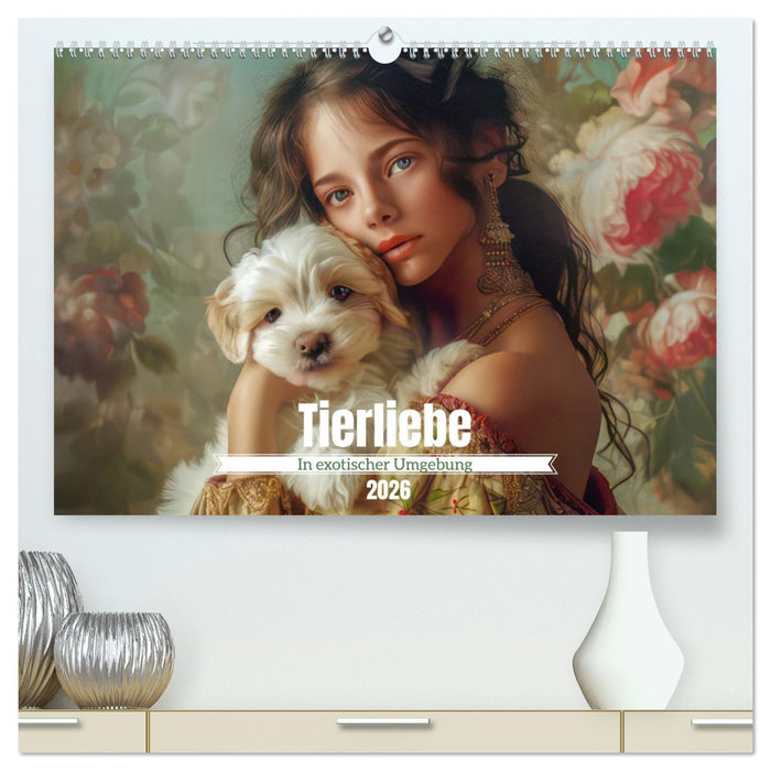 Tierliebe - In exotischer Umgebung (CALVENDO Premium Wandkalender 2026)