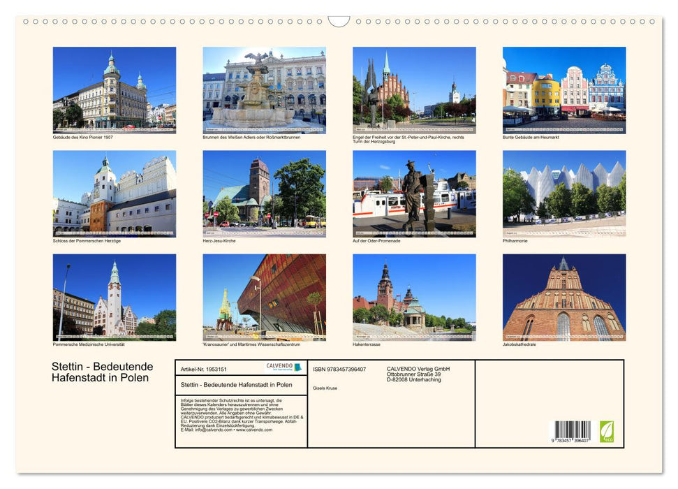 Stettin - Bedeutende Hafenstadt in Polen (CALVENDO Wandkalender 2026)