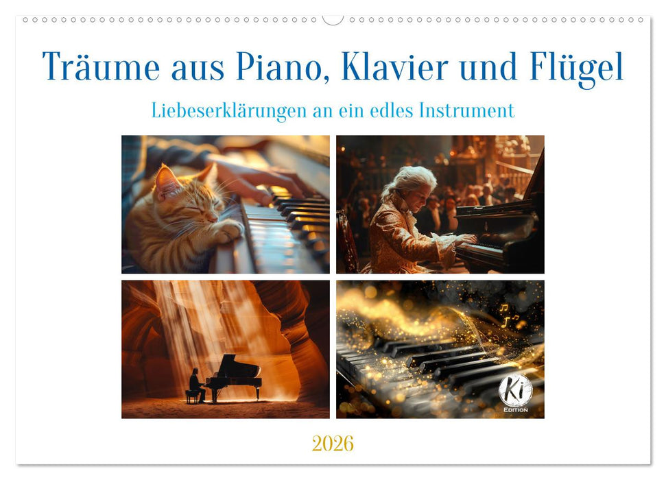 Träume aus Piano, Klavier und Flügel (CALVENDO Wandkalender 2026)
